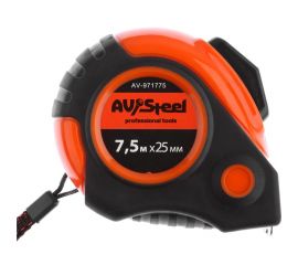 Рулетка, обрезиненный корпус 7.5мх25мм с автостопом AV Steel AV-971775 