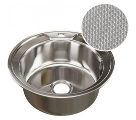 Мойка mixline круглая, 51х51х18 см, 0.8, выпуск 3 1/2, с сифоном, декор 532307 