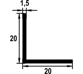Профиль уголок ГОСТ декор Лука 20x20x1,5 мм, 2,7 м, анодированный, Золото УТ000011880 