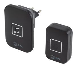 Дверной звонок ЭРА С97 беспроводной, от сети, черный, 60 мелодий Б0054086 