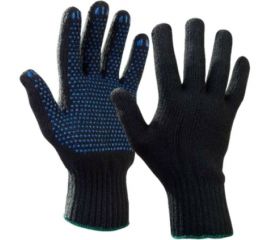 Трикотажные перчатки ООО ГУП Бисер, с ПВХ, 10 класс, черный 2225544148133 