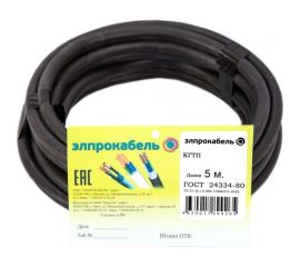 Гибкий круглый кабель ЭлПроКабель КГтп 2x4 ГОСТ 5 м 4630017936007 