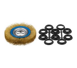 Щетка дисковая ПРОФЕССИОНАЛ (125х32 мм; 0.3 мм; витая стальная латунированная проволока) для точильно-шлифовального станка Зубр 35186-125_z01 