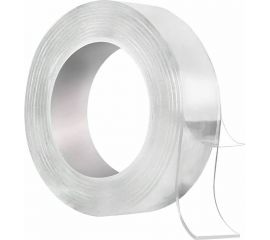 Прозрачная, двусторонняя, акриловая клейкая нано лента TORSO 8 мм х 3 м 5180087 