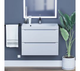 Подвесная тумба с раковиной uperwood Tanos 70 см, белая 291020226 