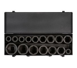 Набор головок ударных 16 шт, 17-50 мм, 90 мм, 3/4"", кейс Airline ATAS045 