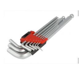 Набор шестигранных ключей МастерАлмаз с шаром, экстрадлинные, 9 шт, 1,5-10 мм 10501040 