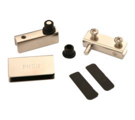 Петли для 1 стеклянного фасада BOYARD без сверления, никель, HG001/Ni 107080 