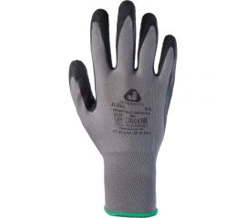 Защитные перчатки из полиэфирной пряжи c рельефным латексным покрытием Jeta Safety размер 8/M, серый/черный JL061/M 