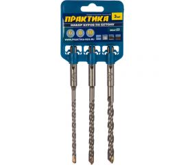 Набор буров Мастер (3 шт; 6, 8, 10 х 160 мм; SDS-plus) ПРАКТИКА 648-700 