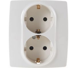 Розетка ЭРА 12-2104-02 2X2P+E Schuko со шторками, 16АХ-250В, слоновая кость Б0014700 