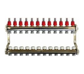 Коллекторный блок для теплого пола 1x3/4EU отв.-12 Gekon GK 74112 