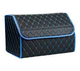 Органайзер в багажник автомобиля СОФИЯ черный, стежка Ромб бабочка, 49х30х30 см 00-00001636 