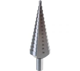 Сверло ступенчатое HSS 4-30х100 мм, 14 ступеней, хвостовик 10 мм Heller 22607 