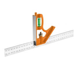 Многофункциональная линейка с уровнем NEO Tools 30 см, нержавеющая сталь 72-125 
