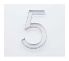 Цифра дверная 5 Brante LOFT 60 мм матовый хром 150184 