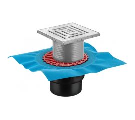 Напольный трап водосток BERGES ZENTRUM Uno 150х150, D50-110 мм 090472 