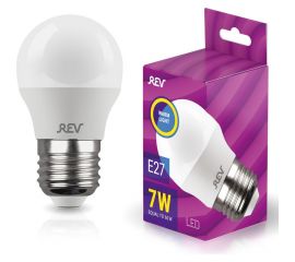 Светодиодная лампа LED G45 Е27 7W 600Лм, 2700K, теплый свет REV 32342 6 