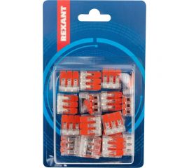 Соединительная 3-проводная клемма REXANT с рычажком 0.14-4 мм2 прозрачная 20 шт 07-5203-20 