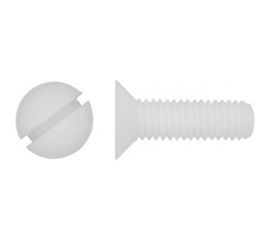 Винт с потайной головкой и прямым шлицем DINFIX DIN 963, полиамид (пластик), M4x20, 10 шт. 00-00001523 