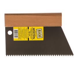 Шпатель нержавеющая сталь прямая трапеция НАШ ИНСТРУМЕНТ 180 мм S2 зуб 5х4мм/Р/ 020614-002 