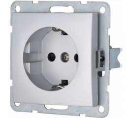 Розетка LK Studio с з/к, со шторками, серебристый металлик 863203-1 