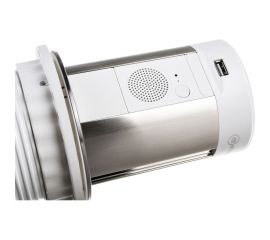 Автоматический блок розеток Mebax 17J 2 секции Серебро+Белый d100мм 2 USB + BT колонка, 00-00001173 