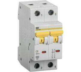 Автоматический выключатель IEK ВА47-60M 2Р 6А 6кА С MVA31-2-006-C 