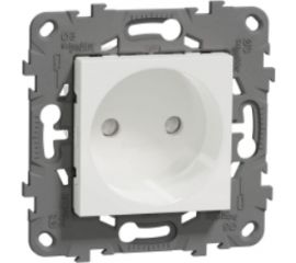 Розетка Schneider Electric Unica New Белый без заземления, со шторками, винтовой зажим, 16А, 250В NU503318 