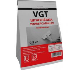 Универсальная полимерная сухая шпаклевка 0,5 кг для внутренних работ VGT 11601970 