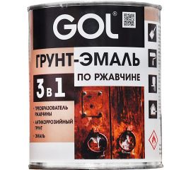 Грунт-эмаль 3в1 по ржавчине Palizh GOL expert белый 0,8 кг 11605911 