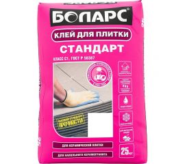 Клей для плитки БОЛАРС Стандарт 25 кг 00000003743 
