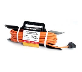 1-местный удлинитель-шнур на рамке STEKKER с заземлением HM05-01-10, 3х1,5мм2, 10м, 16А, Home, оранжевый 39631 