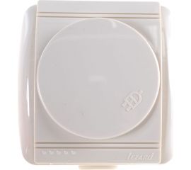 Розетка с крышкой Lezard NATA с заземлением, керамика, кремовый 710-0300-123 