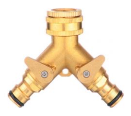 Разветвитель на кран SanTrade 2-х канальный 1/2-3/4, латунный ST (SM-HQC0704) 0136 