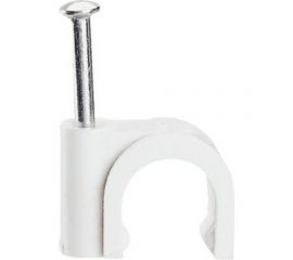 Круглая кабельная скоба duwi 6 мм, белая, 20 шт. 30304 6 