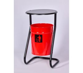 Уличная урна ПРОФМЕТСТИЛЬ металл, красная, с крышкой Арт 502 