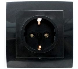 Розетка duwi с/п с з/к 1-местная серия Palazzo, черный 26503 0 