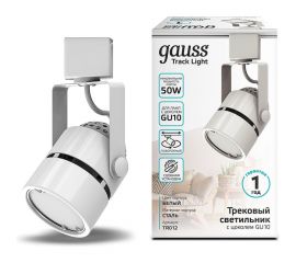 Трековый светильник GAUSS цилиндр GU10 220V IP20 60х145мм белый однофазный 1/50 TR012 