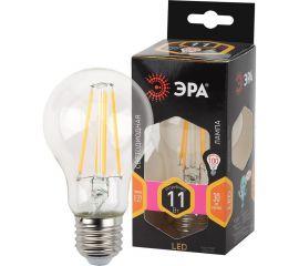 Светодиодная лампа ЭРА FLED, A60-11W-827-E27 филамент, груша, 11Вт, теплый, Е27 Б0035025 