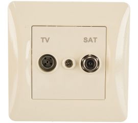 Розетка TV+SAT GUSI ELECTRIC Ugra, оконечная, СУ, бежевая С11TS1-003-СБ 