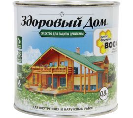 Деревозащитное средство Здоровый Дом еловая зелень 0,8 л 90000857575 