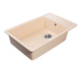 Мойка GranFest QUARZ чаша+крыло, 760х480 мм, бежевый 51 