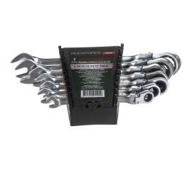 Набор комбинированных трещоточных ключей с шарниром ROCKFORCE 7пр. RF-51072F 