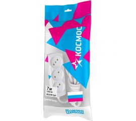 Удлинитель КОСМОС 6А 3 гнезда ПВС 2*0,75 7м Р16-010 Россия YKsm7m-3g 6A S 