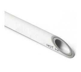 Труба армированная фольгой в центре PRO AQUA PP-R DUO SDR 6 Белая 2 м d-25 мм PA39210 