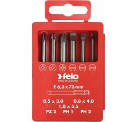 Набор бит SL/PZ/PH Industrial 73 мм в кейсе, 6 шт. Felo 03092716 