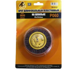 Круг шлифовальный лепестковый на шпильке (80х30х6 мм; P60) Русский Мастер РМ-53333 