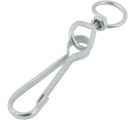 Карабин Невский Крепеж тип А, с вертлюгом, 60 мм, белый цинк, 1 шт. 826102 