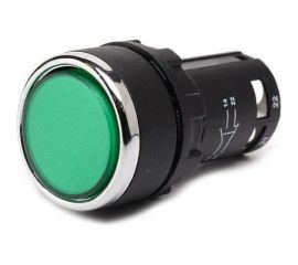 Нажимная кнопка Emas моноблочная, зелёная, 22 мм, IP 40, 1НО+1НО MB101DY 